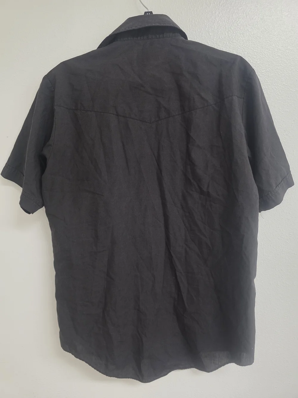 Plains Western Wear Men's Black Short-Sleeve Button-Down Shirt (0528)